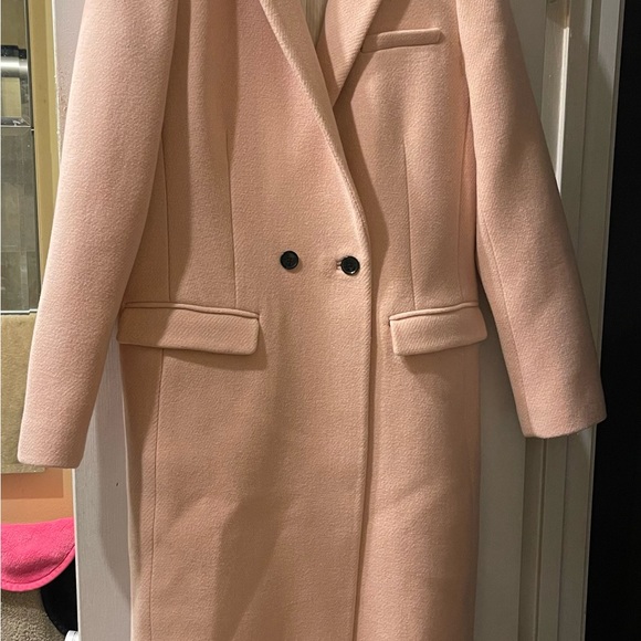 BANANA REPUBLIC PINK DOUBLE-BREASTED COAT PINK BLUSH MEDIUM - Picture 13 of 16